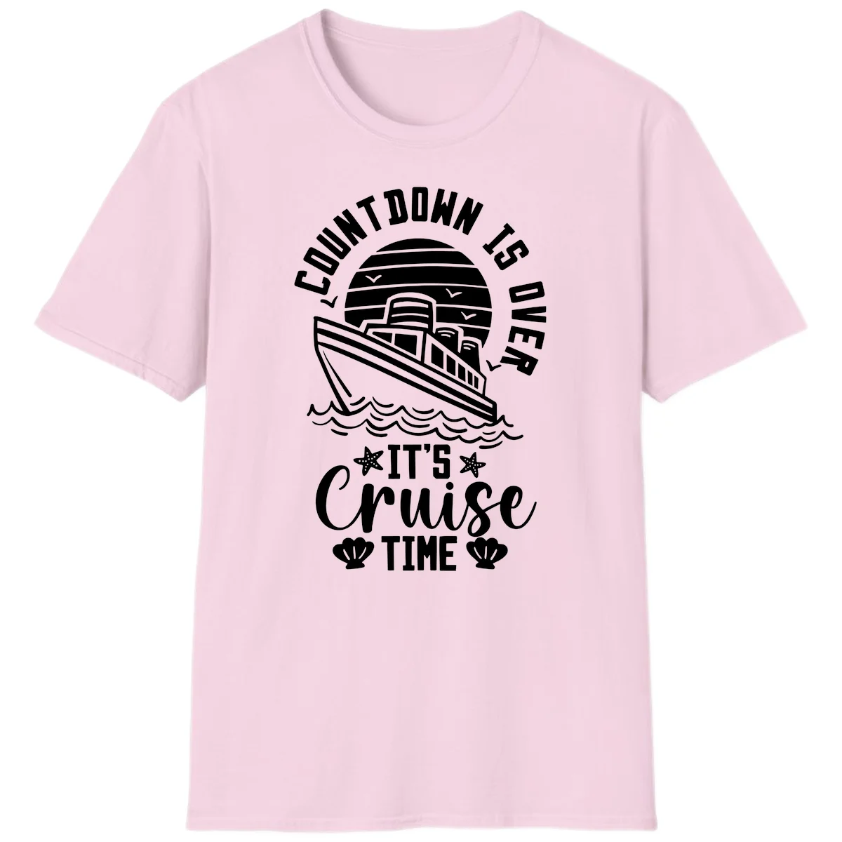 Countdown Is Over It's Cruise Time T-Shirt in Light Pink