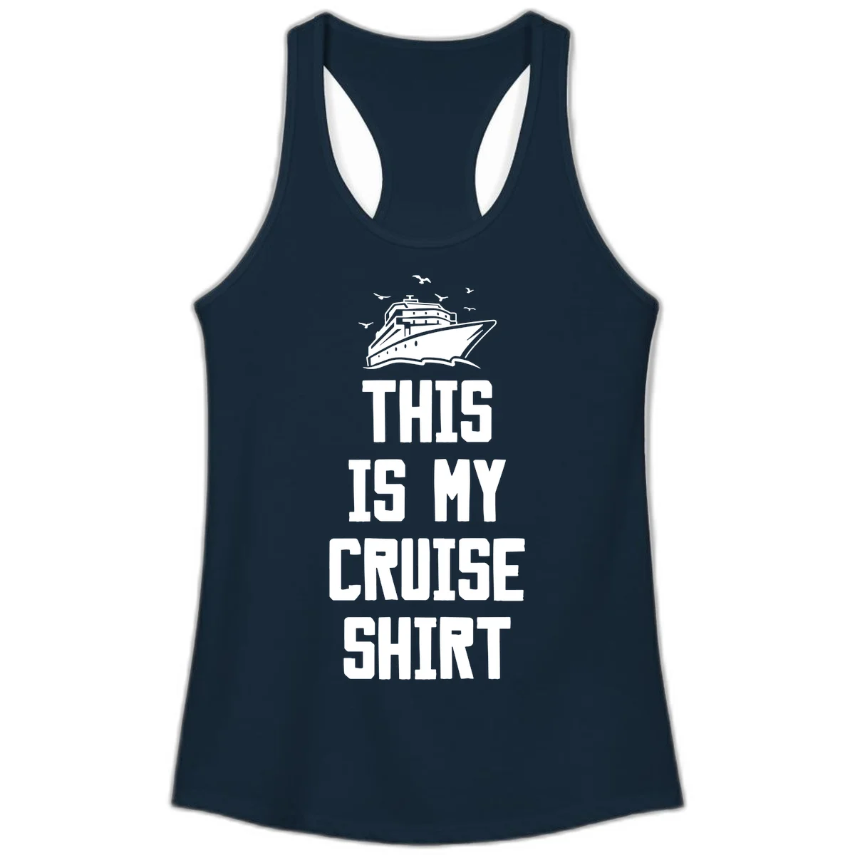 This Is My Cruise Shirt Ladies Tank in Solid Midnight Navy