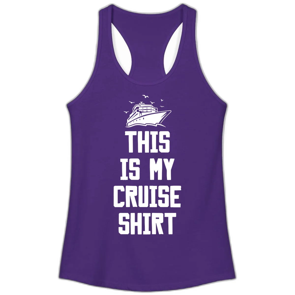 This Is My Cruise Shirt Ladies Tank in Solid Purple Rush