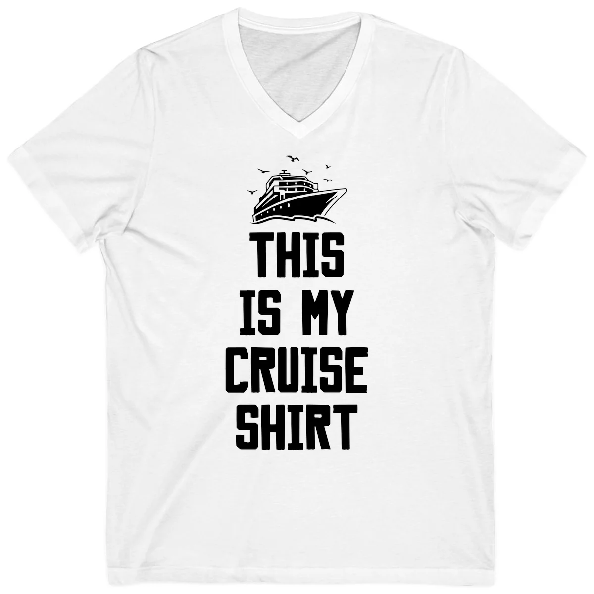 This Is My Cruise Shirt V-Neck in White