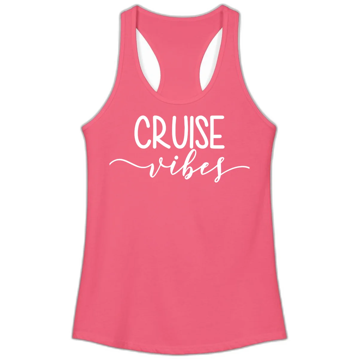 Cruise Vibes Ladies Tank in Hot Pink