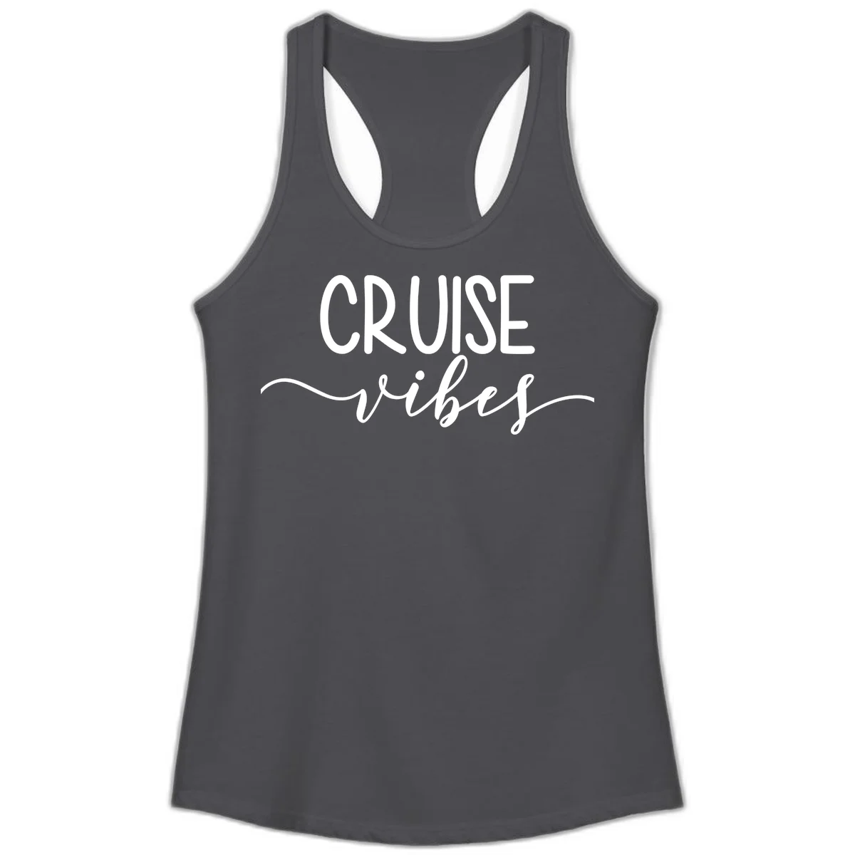 Cruise Vibes Ladies Tank in Solid Dark Gray