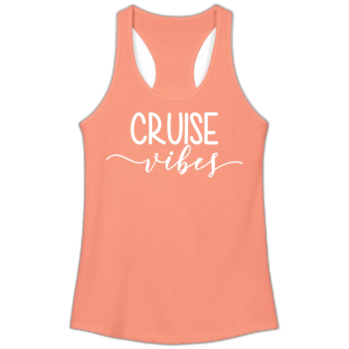 Cruise Vibes Ladies Tank in Solid Light Orange