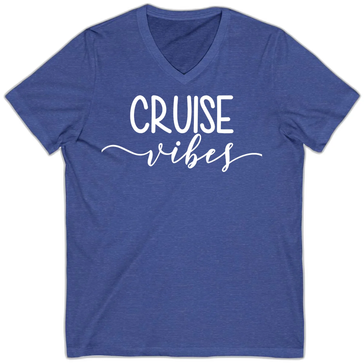 Cruise Vibes V-Neck in Heather True Royal