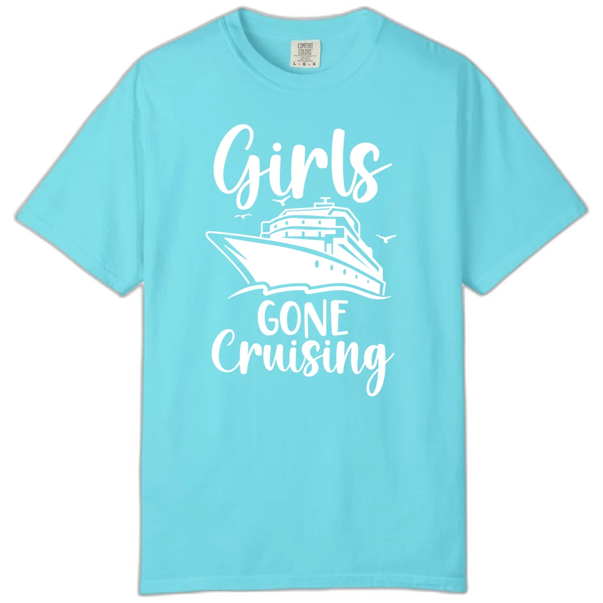 Girls Gone Cruising Comfort Color T-Shirt in Lagoon Blue