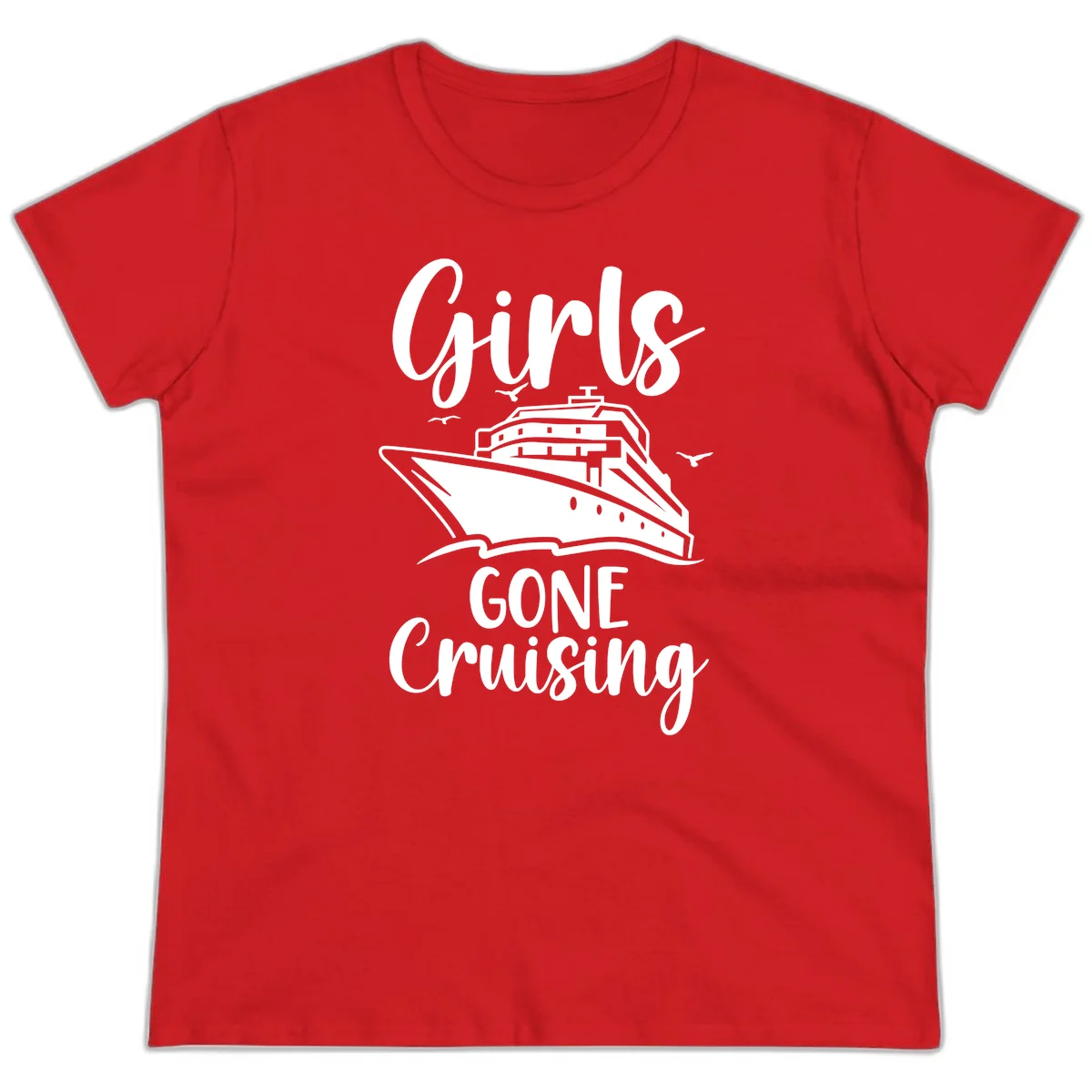 Girls Gone Cruising Ladies Tee in Red