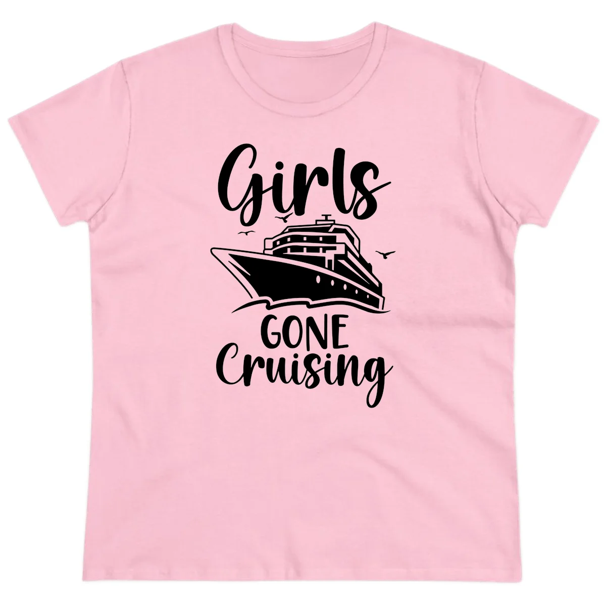 Girls Gone Cruising Ladies Tee in Light Pink