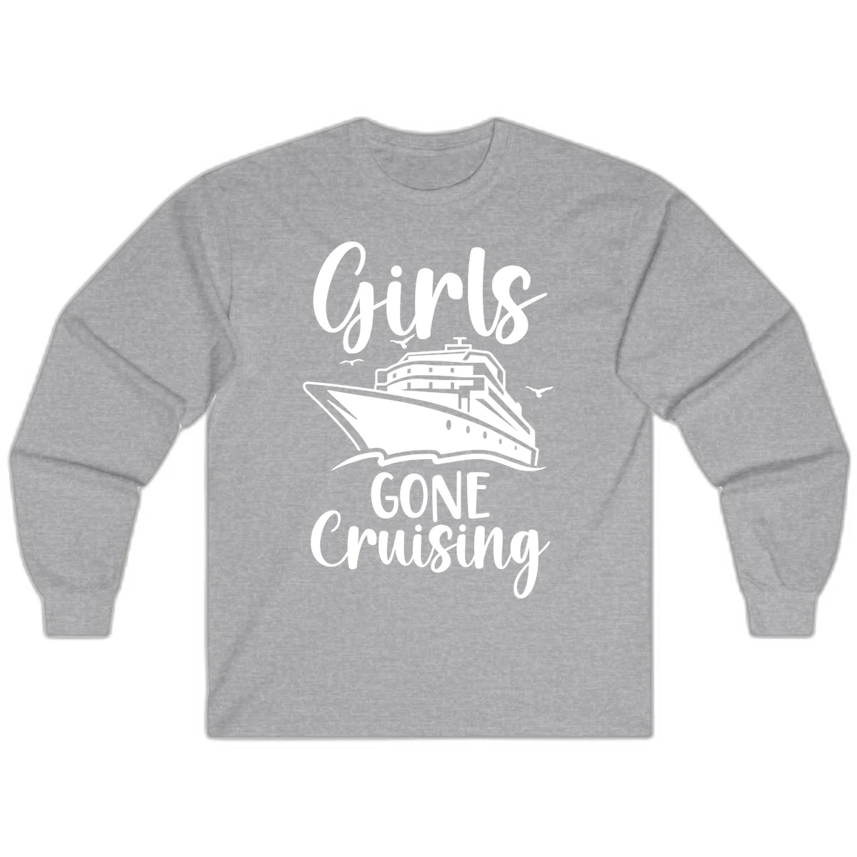Girls Gone Cruising Long Sleeve T-Shirt in Sport Grey