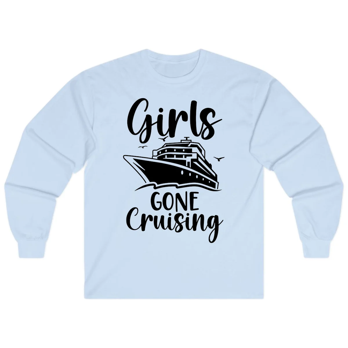 Girls Gone Cruising Long Sleeve T-Shirt in Light Blue