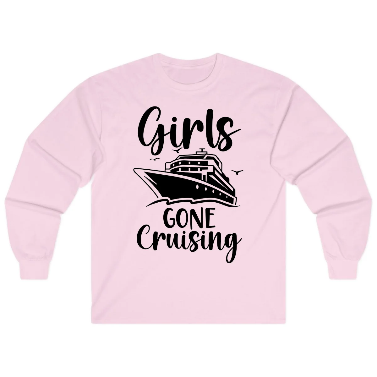 Girls Gone Cruising Long Sleeve T-Shirt in Light Pink