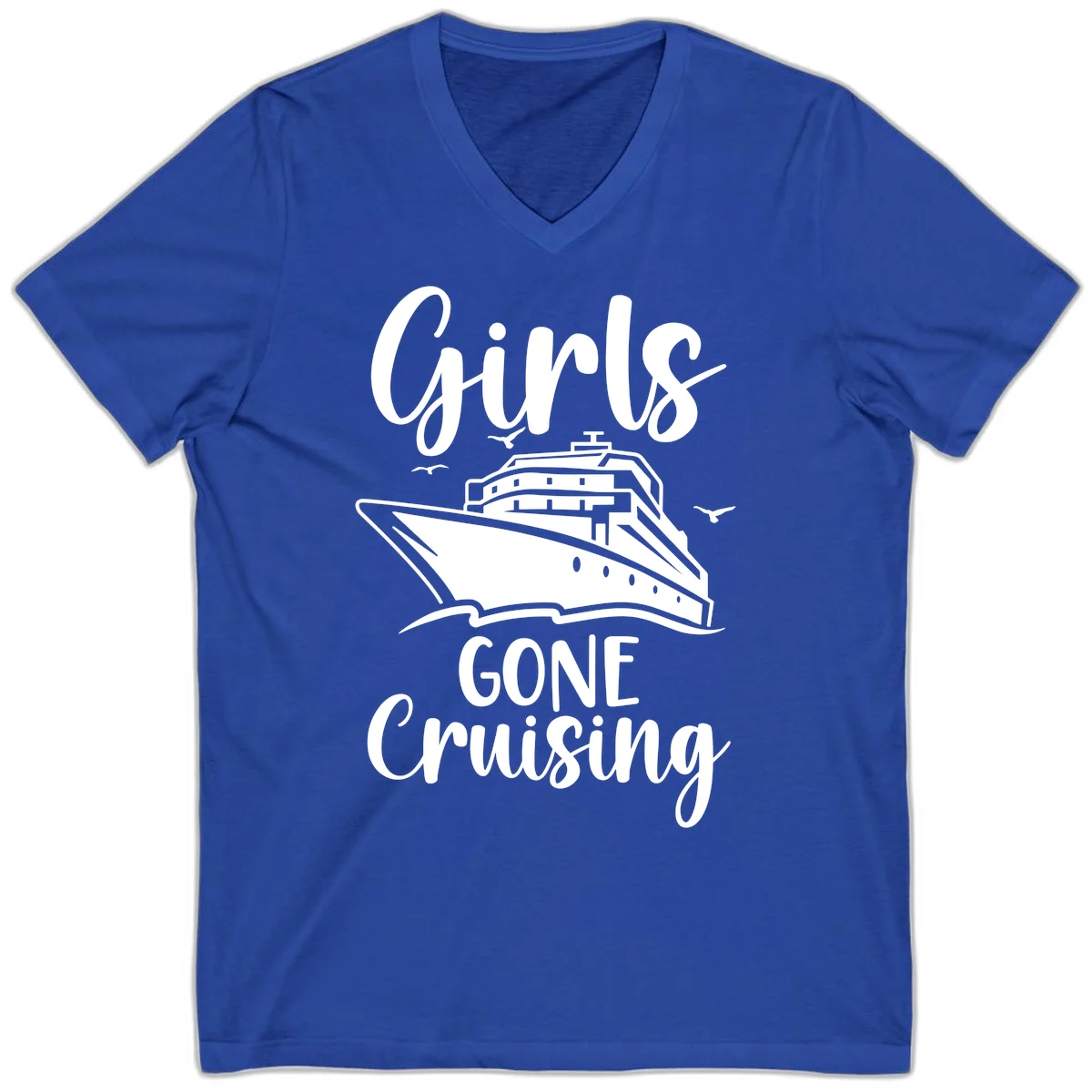 Girls Gone Cruising V-Neck T-Shirt in True Royal