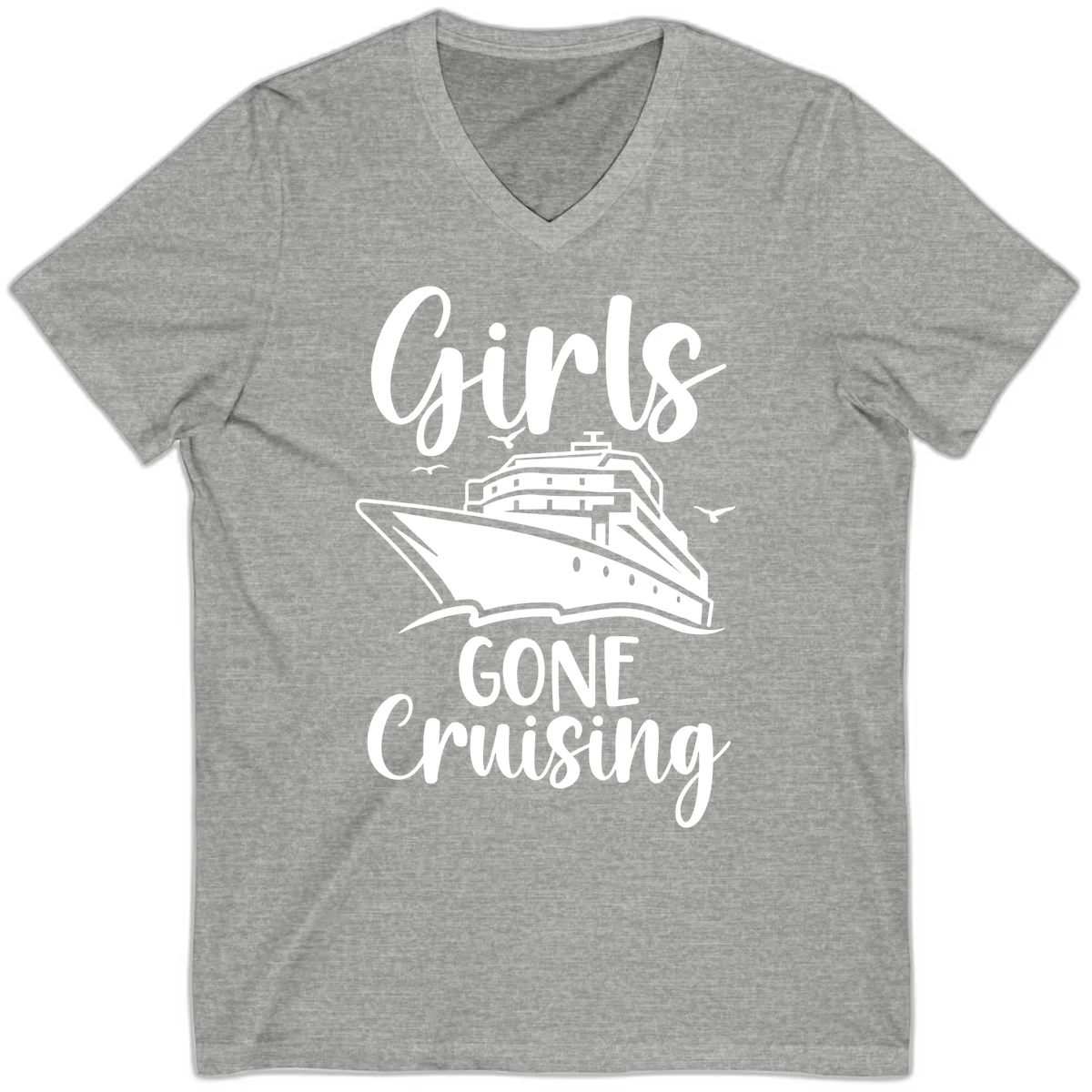 Girls Gone Cruising V-Neck T-Shirt in Athletic Heather