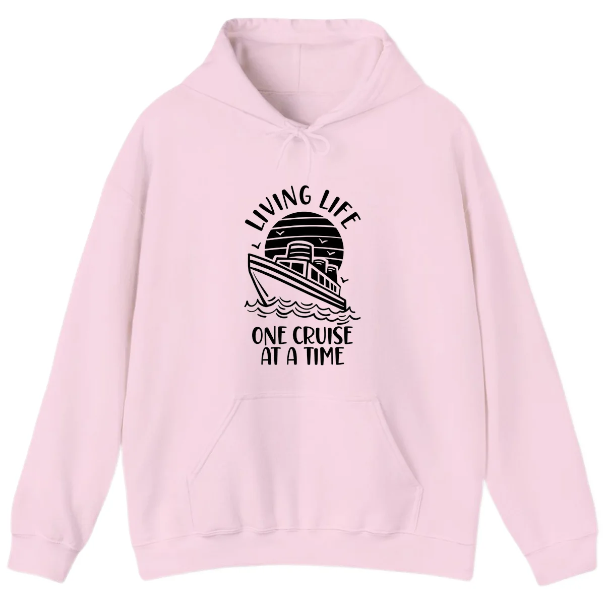 Living Life One Cruise At A Time Hoodie in Light Pink