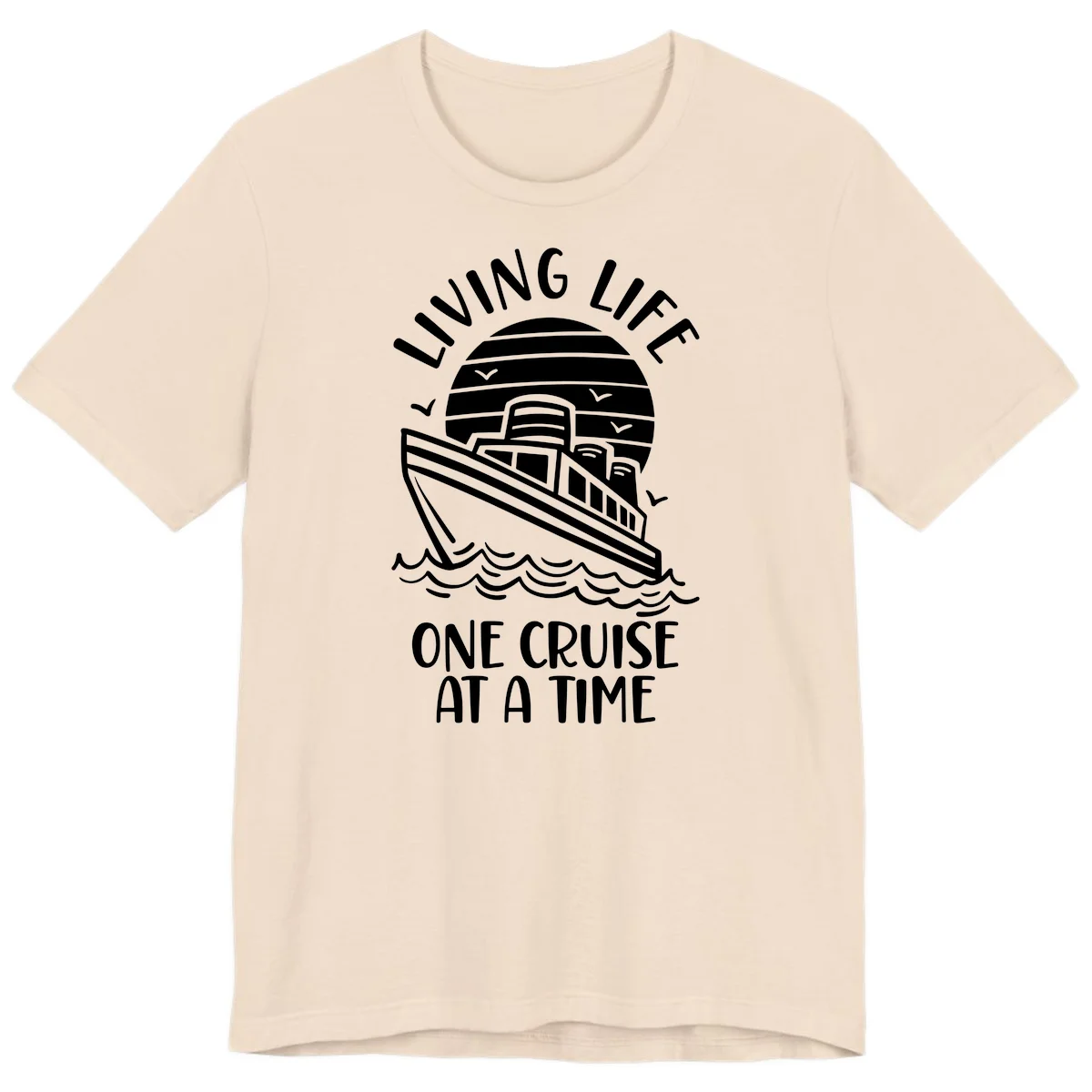 Living Life One Cruise At A Time Premium T-Shirt in Soft Cream