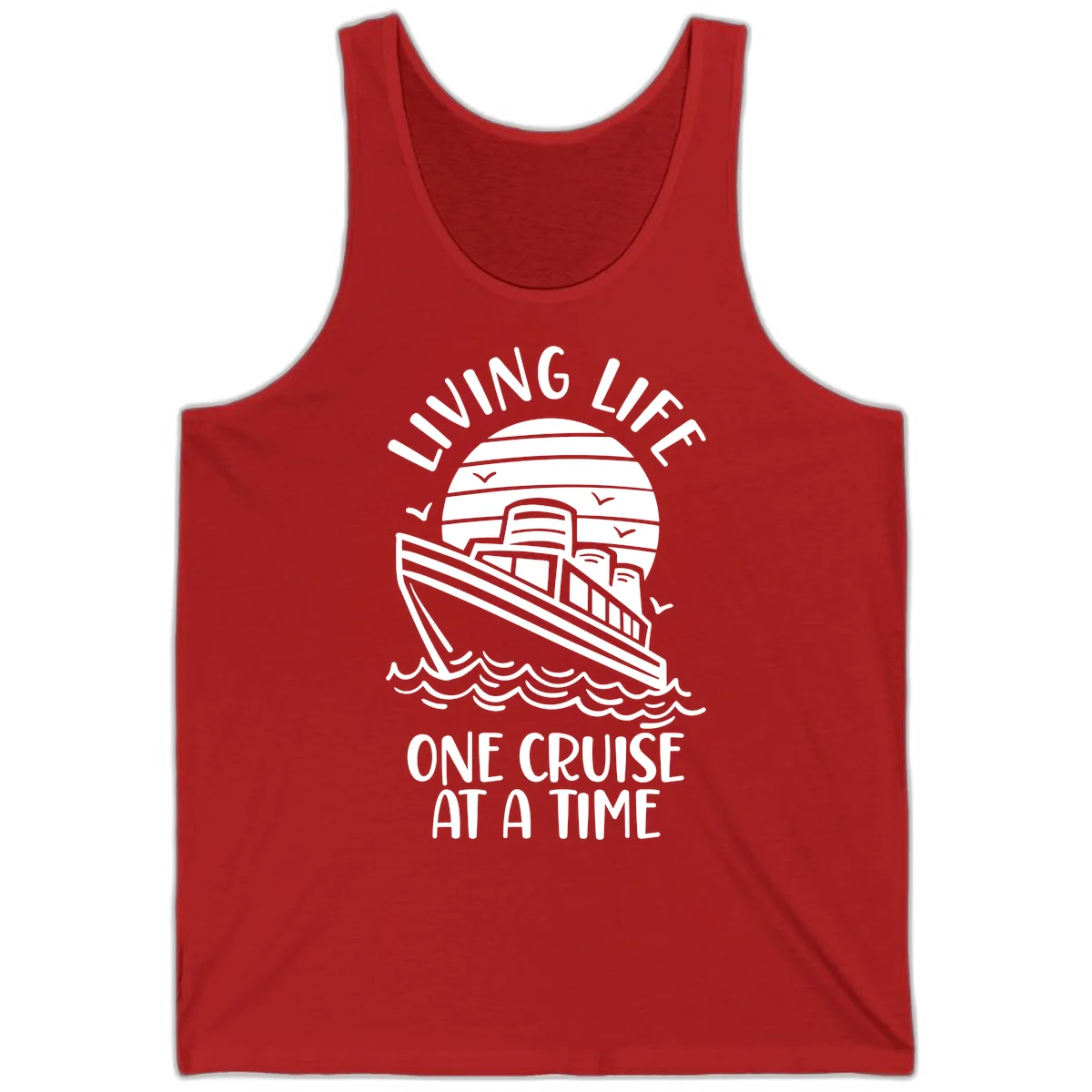 Living Life One Cruise At A Time Tank in Red