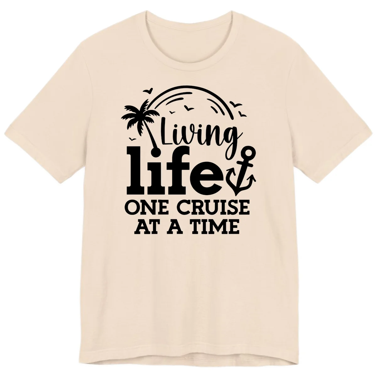 Living Life One Cruise At A Time Premium T-Shirt in Soft Cream