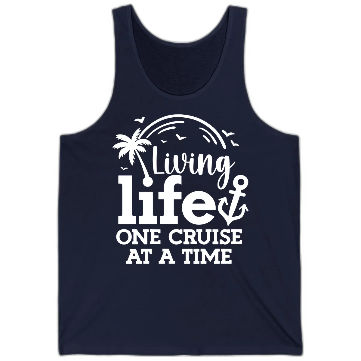 Living Life One Cruise At A Time Tank in Navy