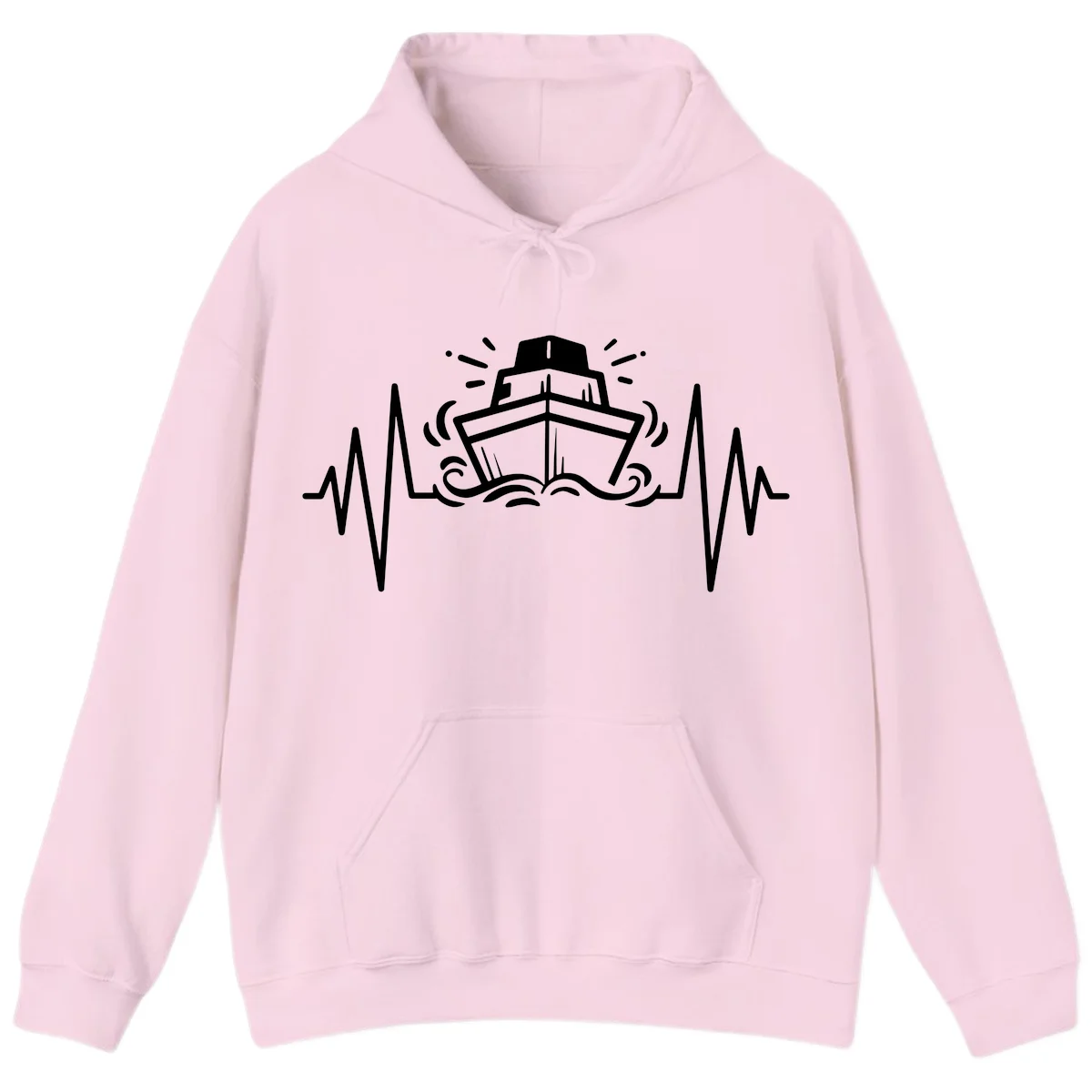 Cruise Ship Heartbeat Hoodie in Light Pink