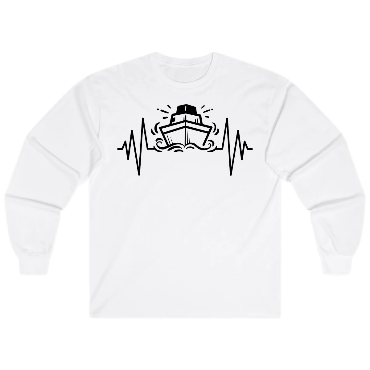 Cruise Ship Heartbeat Long Sleeve in White