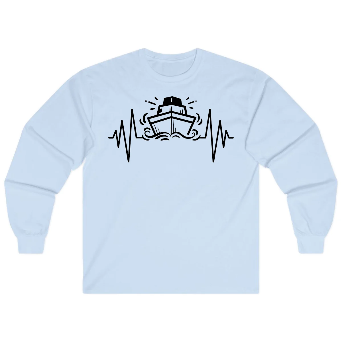 Cruise Ship Heartbeat Long Sleeve in Light Blue