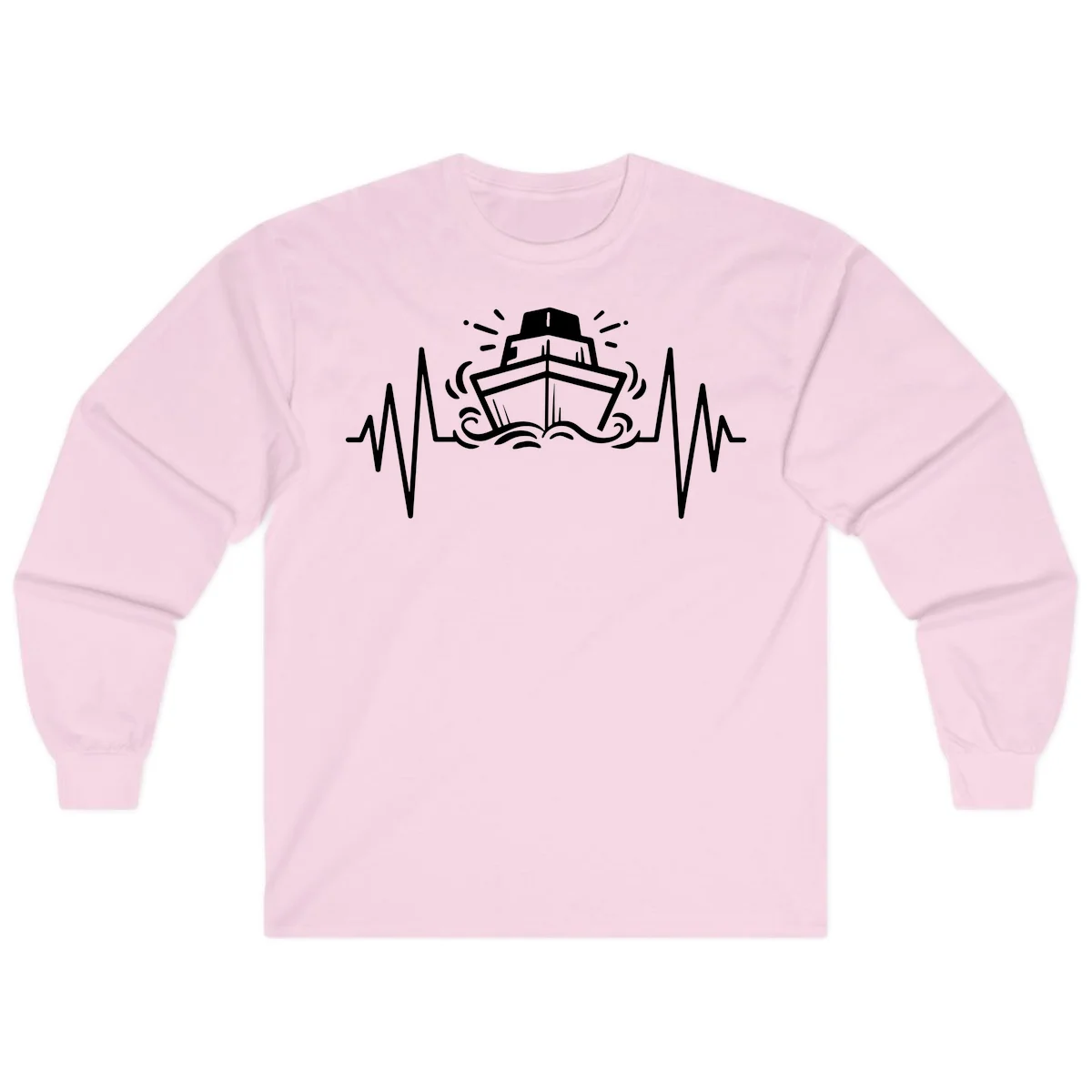 Cruise Ship Heartbeat Long Sleeve in Light Pink