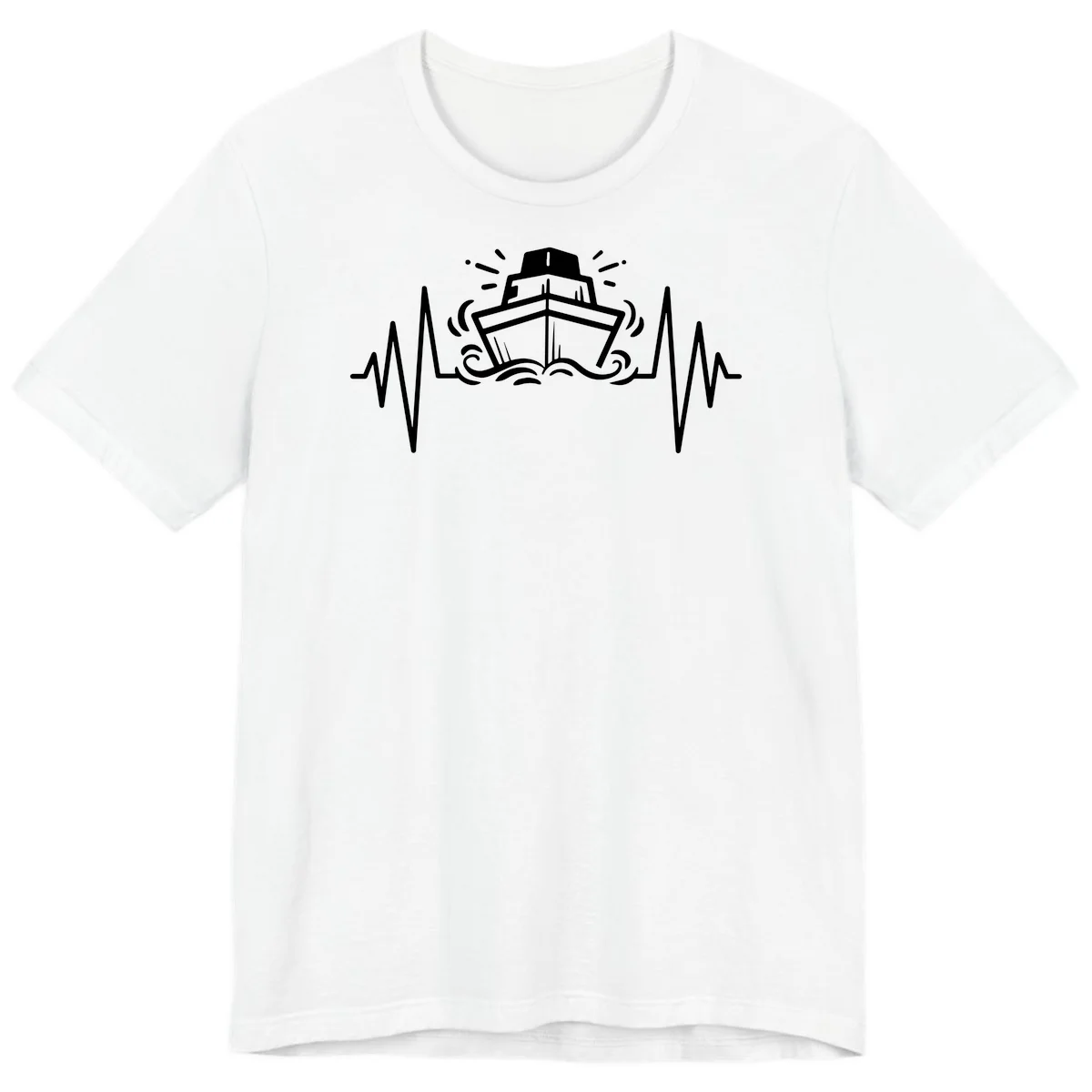 Cruise Ship Heartbeat Premium T-Shirt in White