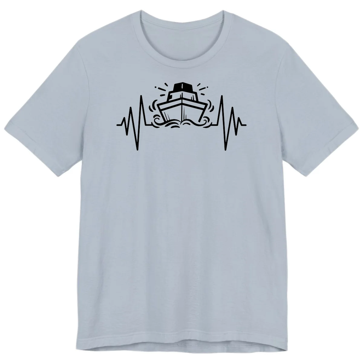 Cruise Ship Heartbeat Premium T-Shirt in Light Blue