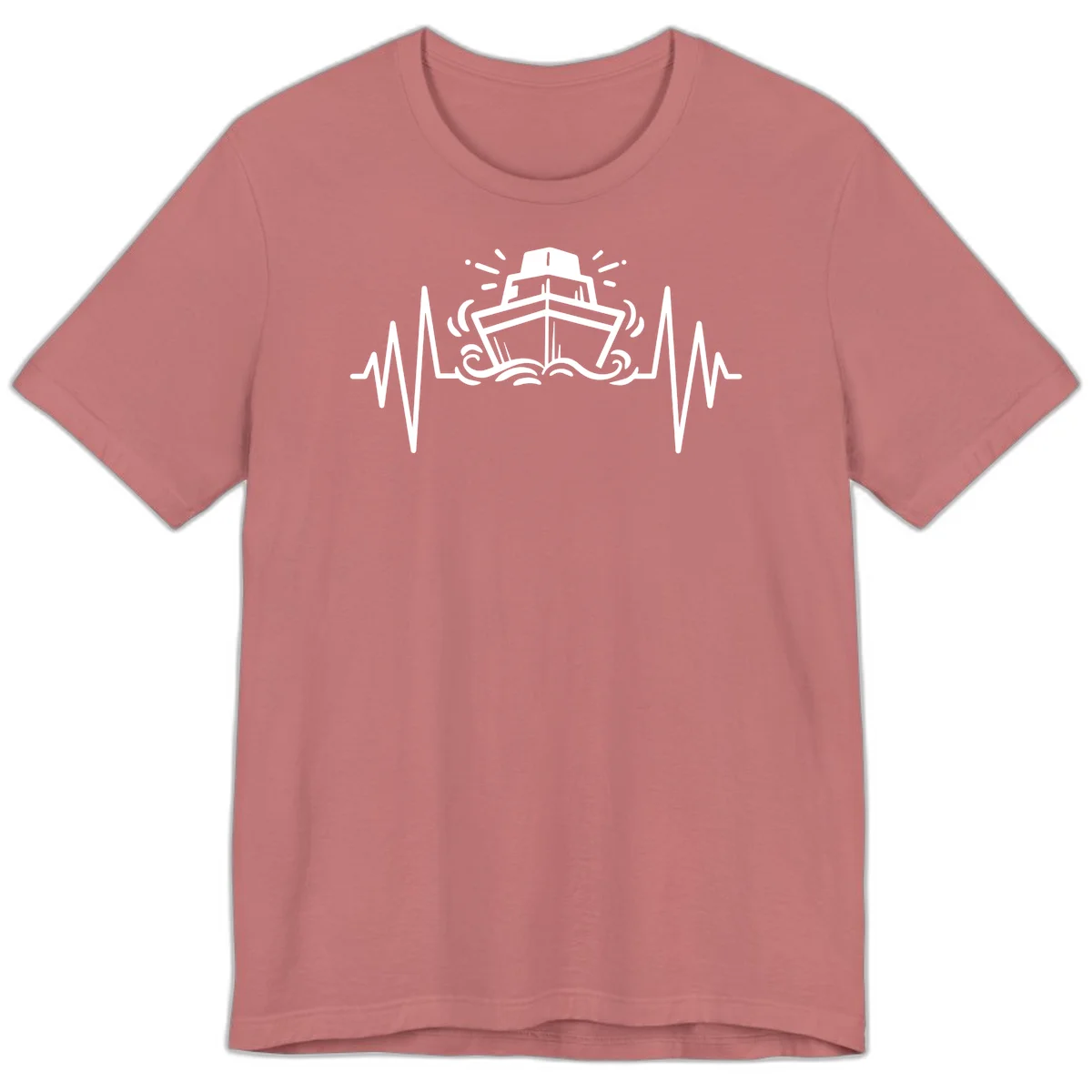 Cruise Ship Heartbeat Premium T-Shirt in Mauve