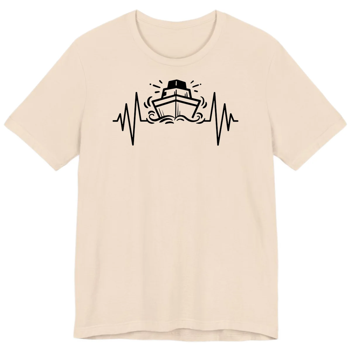 Cruise Ship Heartbeat Premium T-Shirt in Soft Cream