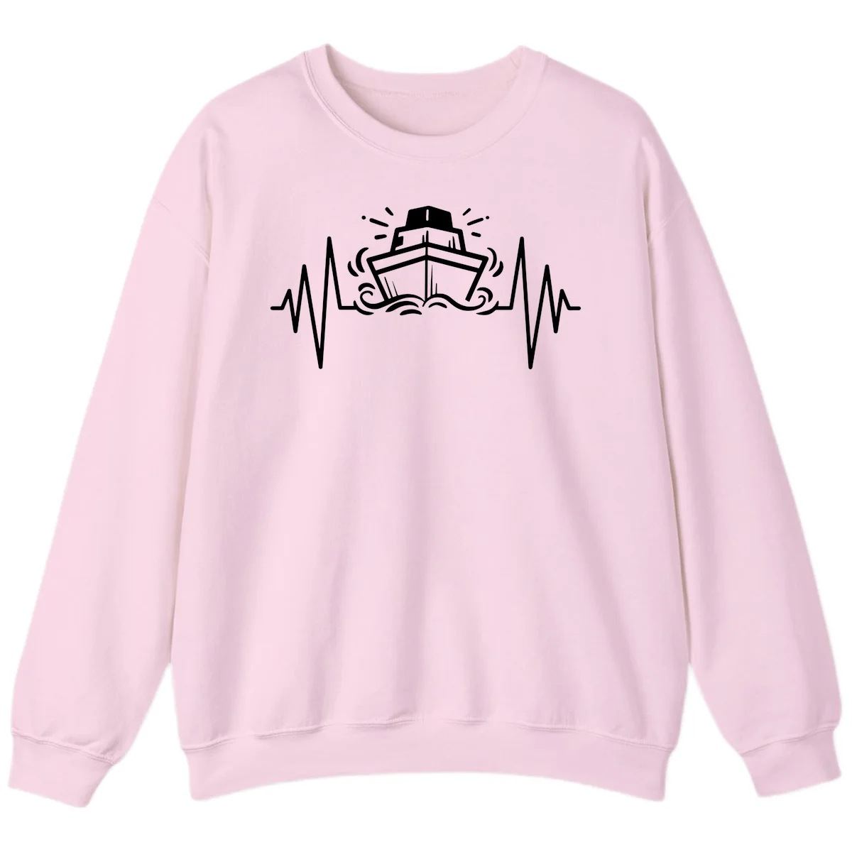 Cruise Ship Heartbeat Sweatshirt in Light Pink