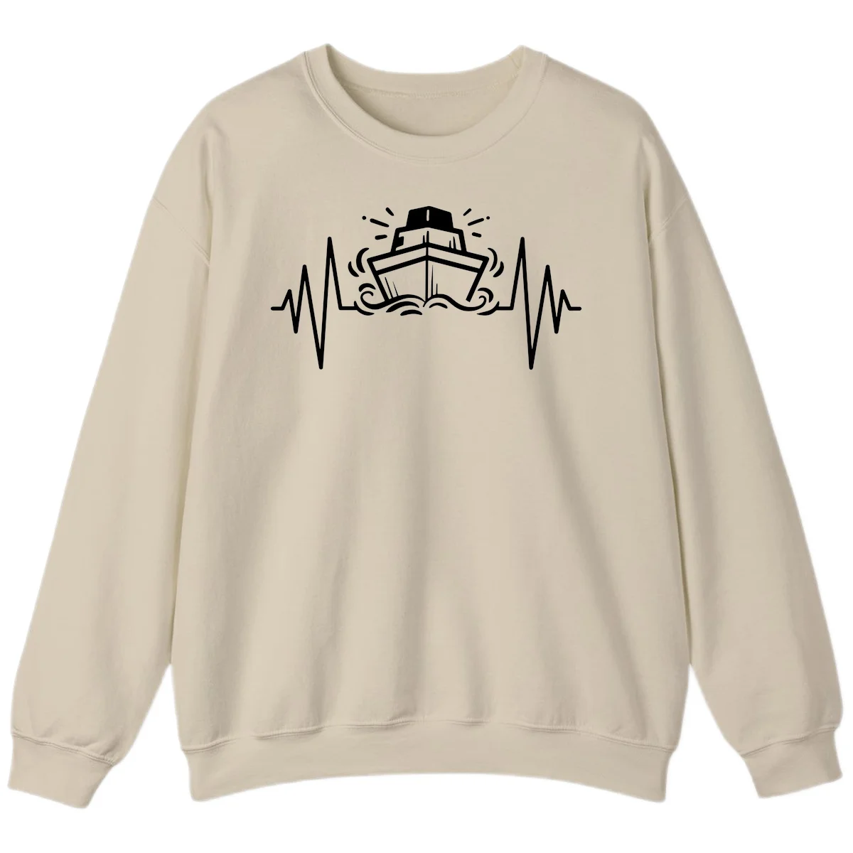 Cruise Ship Heartbeat Sweatshirt in Sand