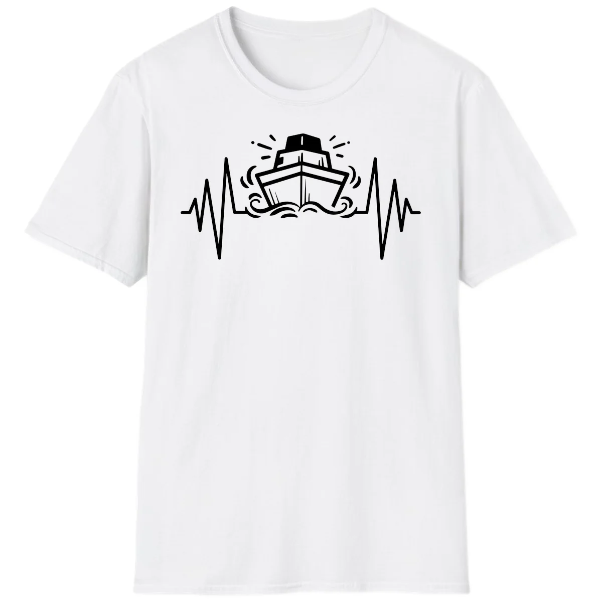 Cruise Ship Heartbeat T-Shirt in White
