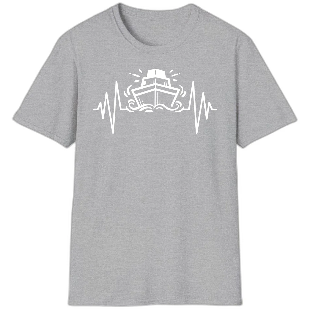 Cruise Ship Heartbeat T-Shirt in Sport Grey