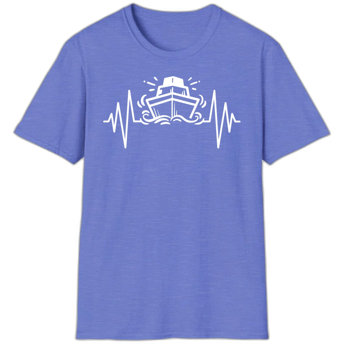 Cruise Ship Heartbeat T-Shirt in Heather Royal