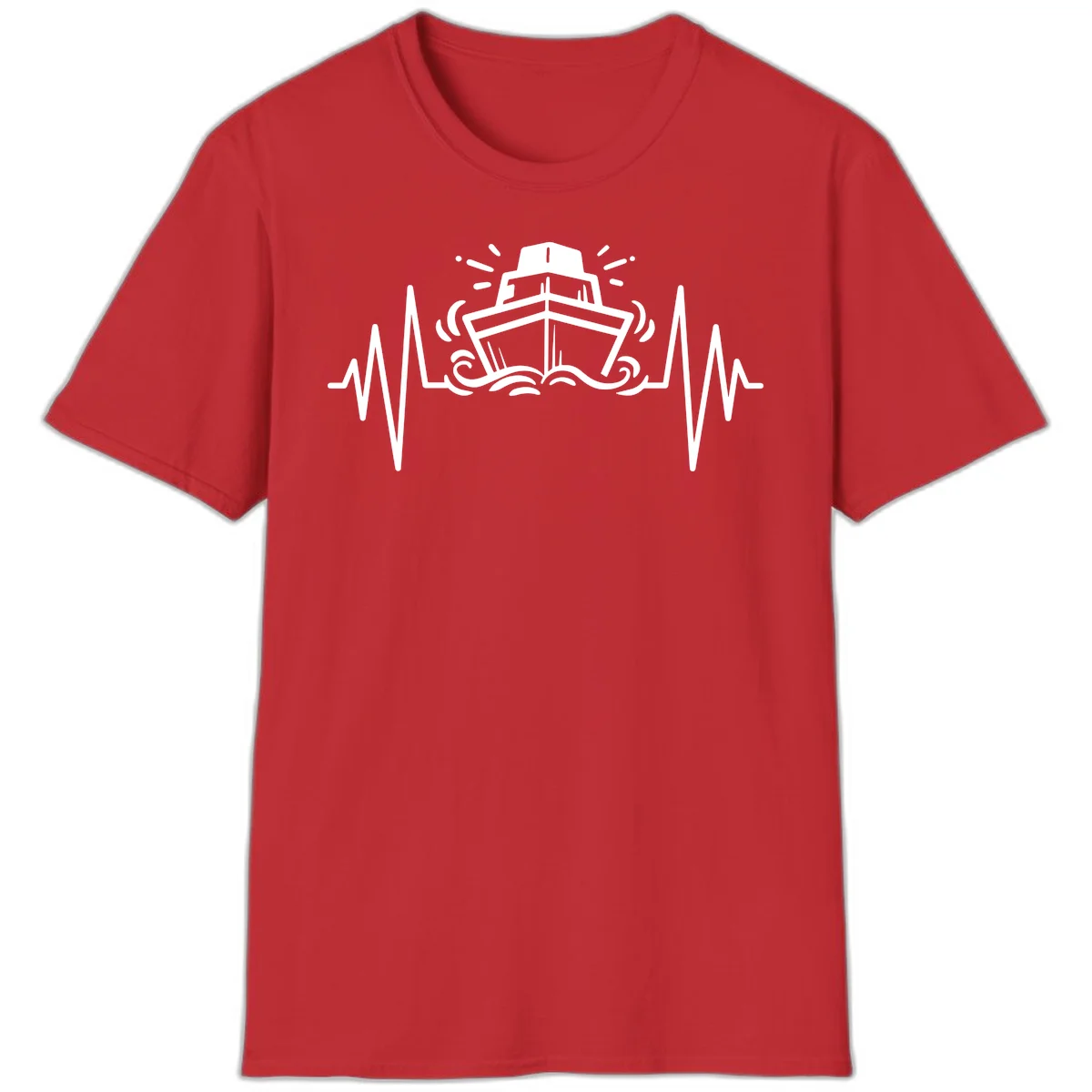 Cruise Ship Heartbeat T-Shirt in Red