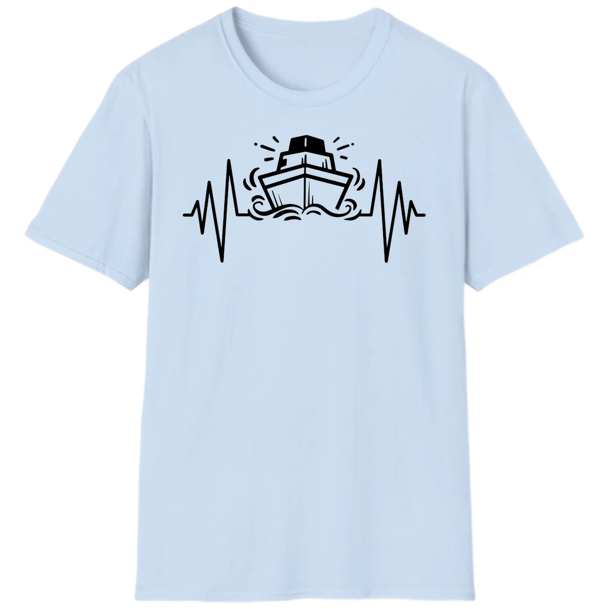 Cruise Ship Heartbeat T-Shirt in Light Blue