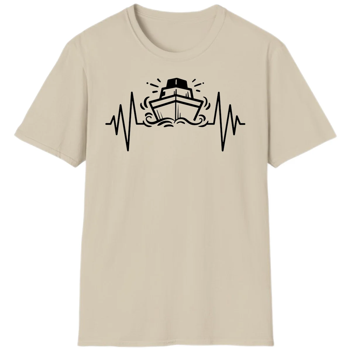 Cruise Ship Heartbeat T-Shirt in Sand