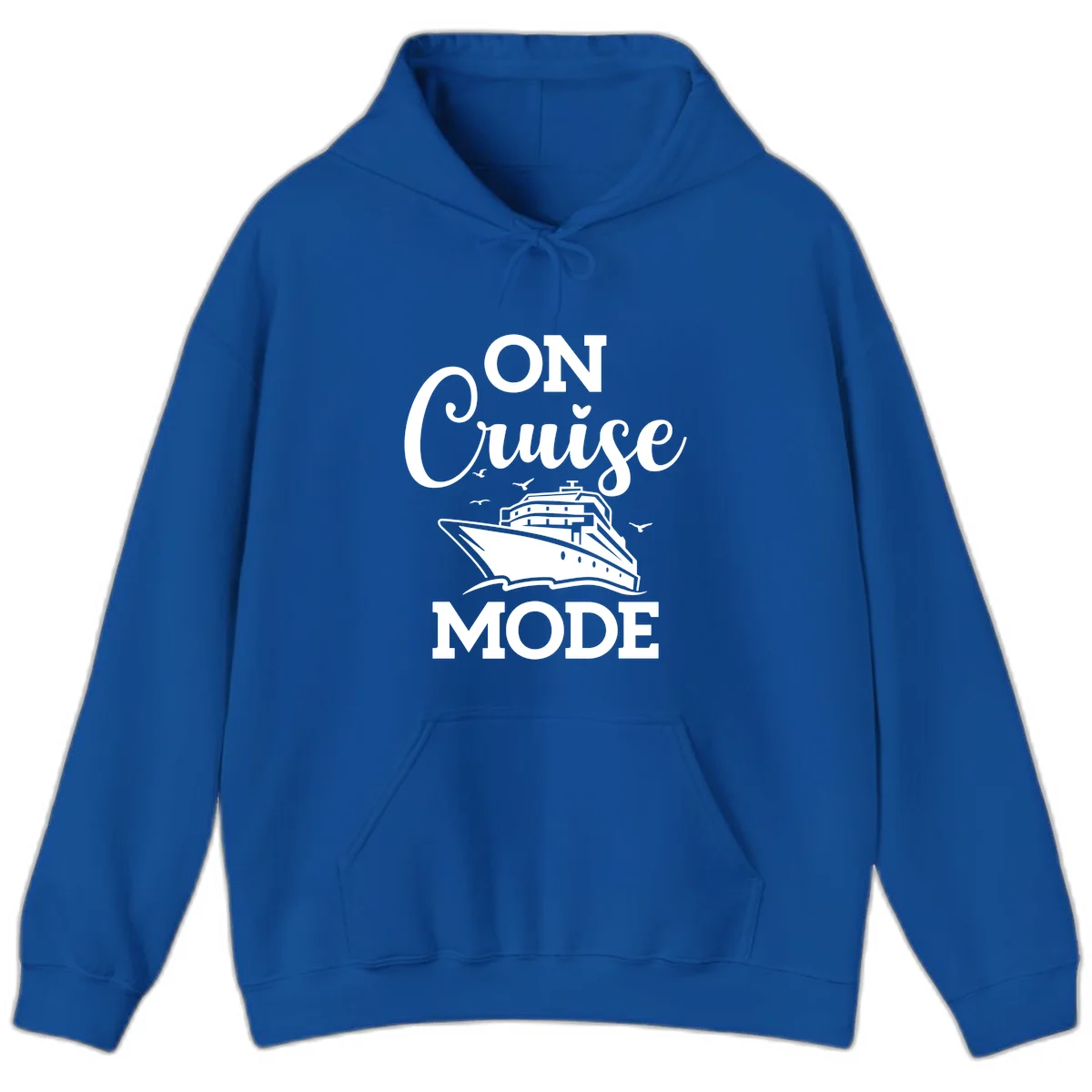 On Cruise Mode Cruise Vacation Hoodie for Travel in Royal