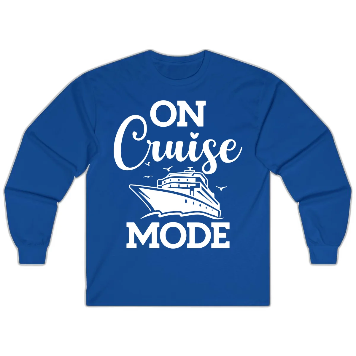 On Cruise Mode Long Sleeve Cruise Vacation Top in Royal