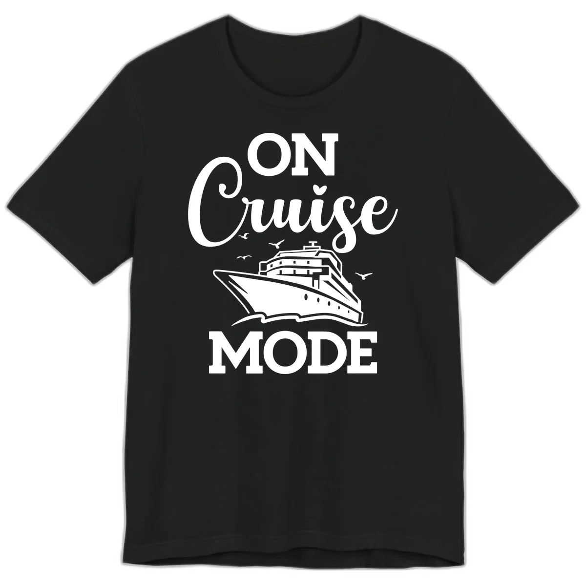 On Cruise Mode Premium Vacation T-Shirt for Travel in Black