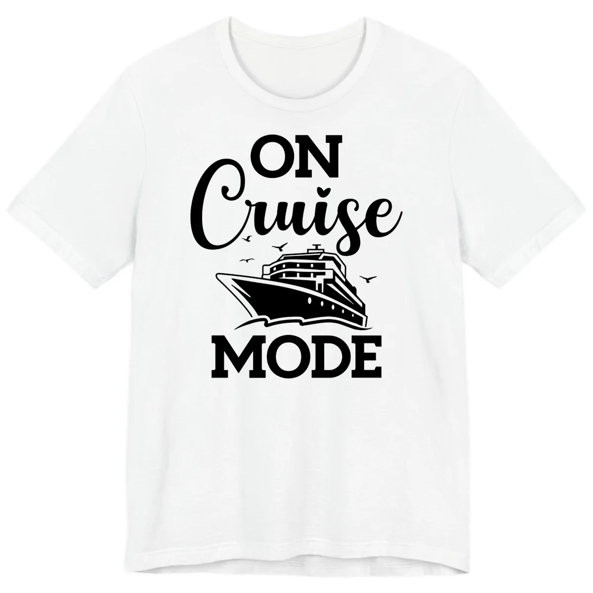 On Cruise Mode Premium Vacation T-Shirt for Travel in White