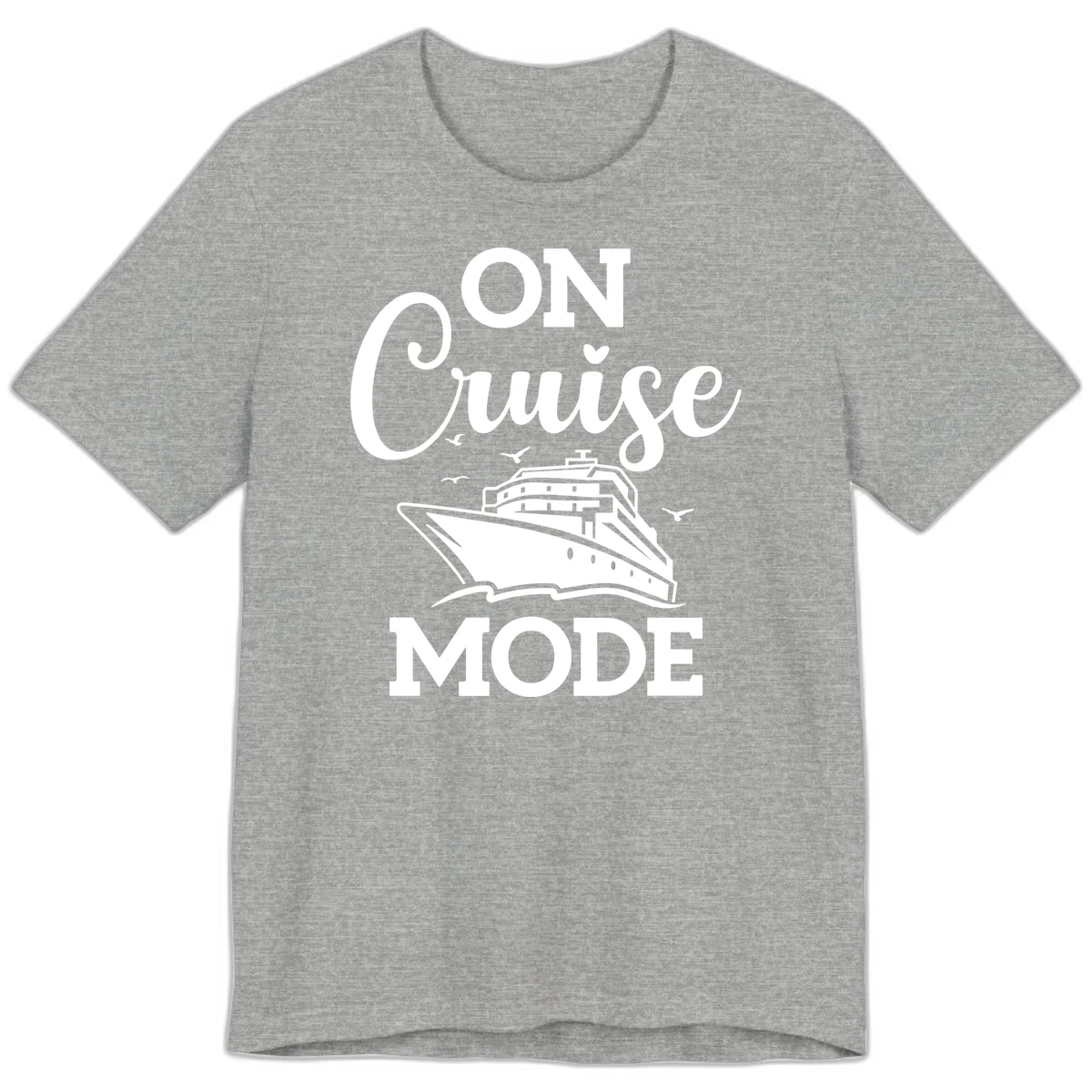 On Cruise Mode Premium Vacation T-Shirt for Travel in Athletic Heather