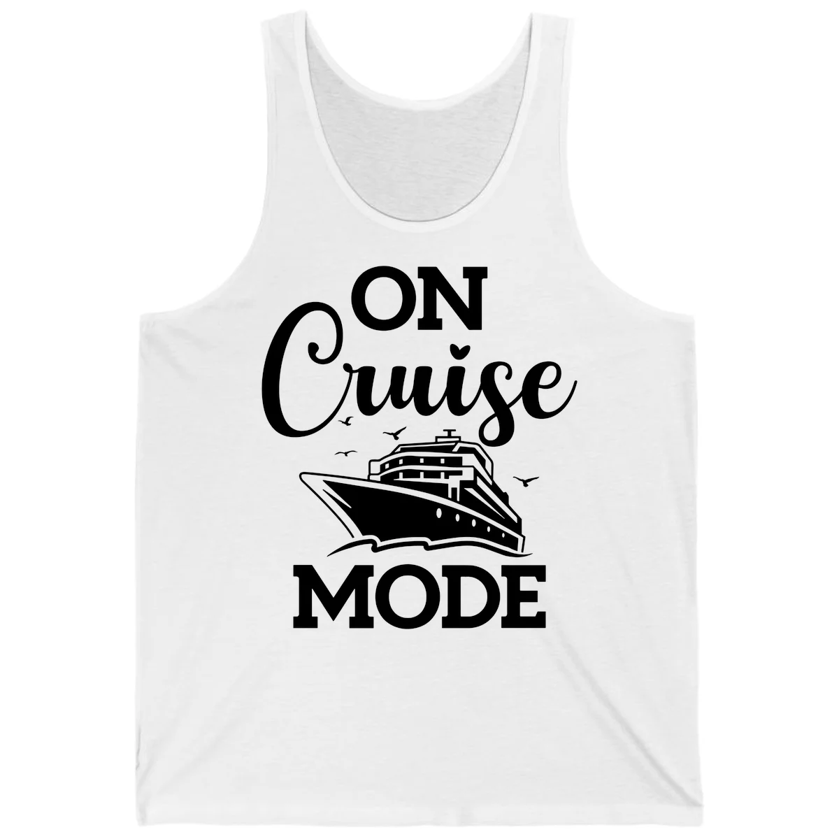 On Cruise Mode Vacation Tank Top for Cruising in White