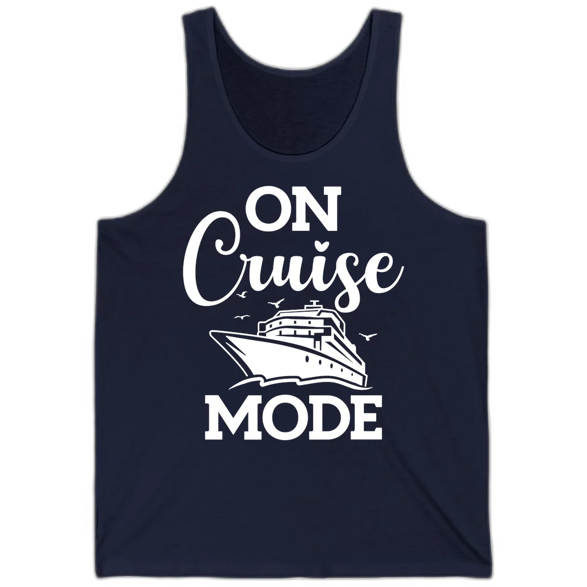 On Cruise Mode Vacation Tank Top for Cruising in Navy