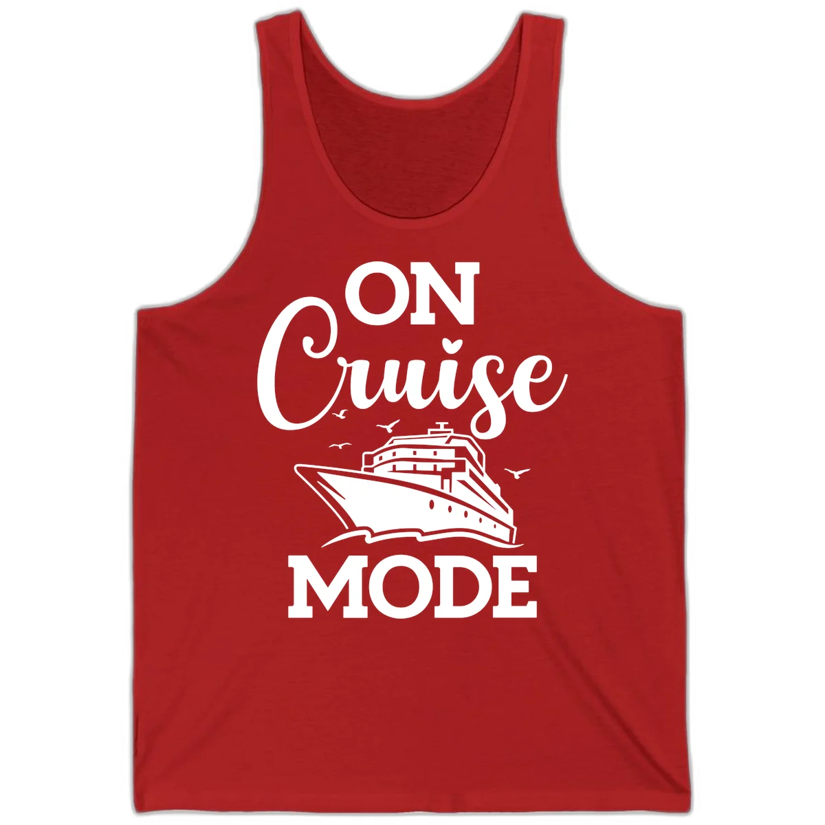 On Cruise Mode Vacation Tank Top for Cruising in Red