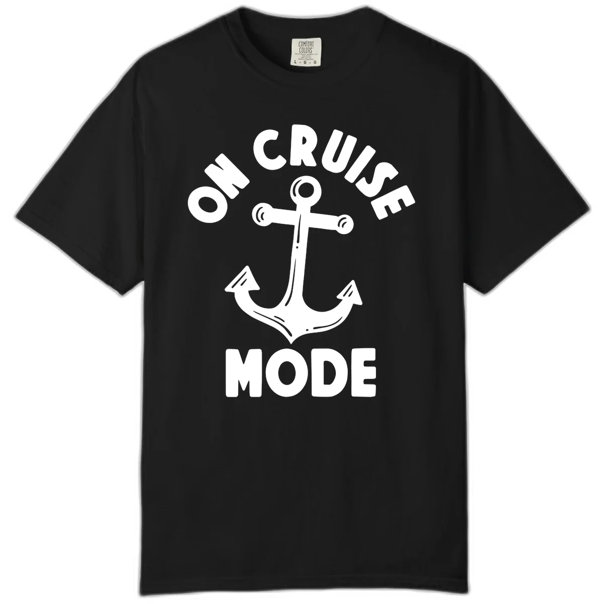 Cruise Mode Anchor Comfort Color T-Shirt in Black