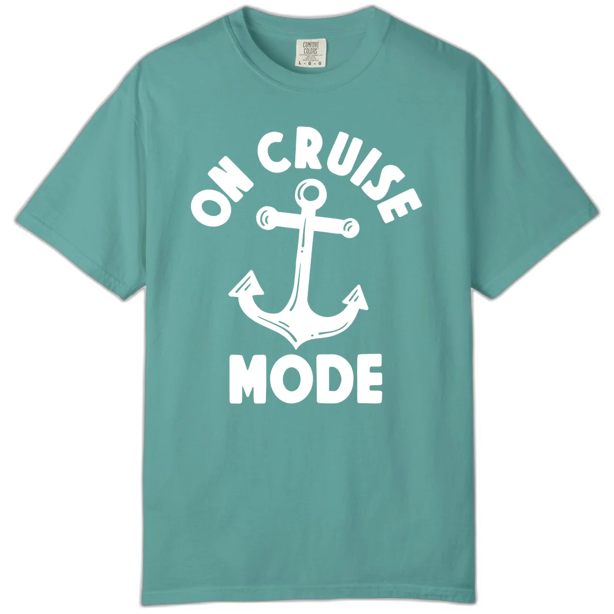 Cruise Mode Anchor Comfort Color T-Shirt in Seafoam
