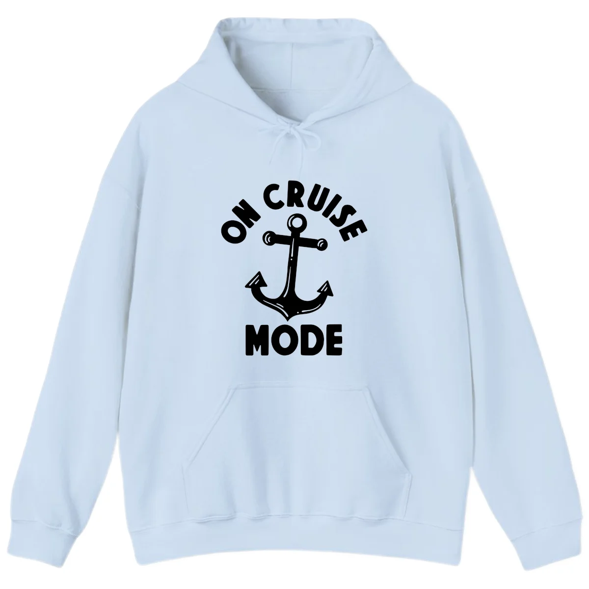 Cruise Mode Anchor Hoodie for Your Vacation in Light Blue