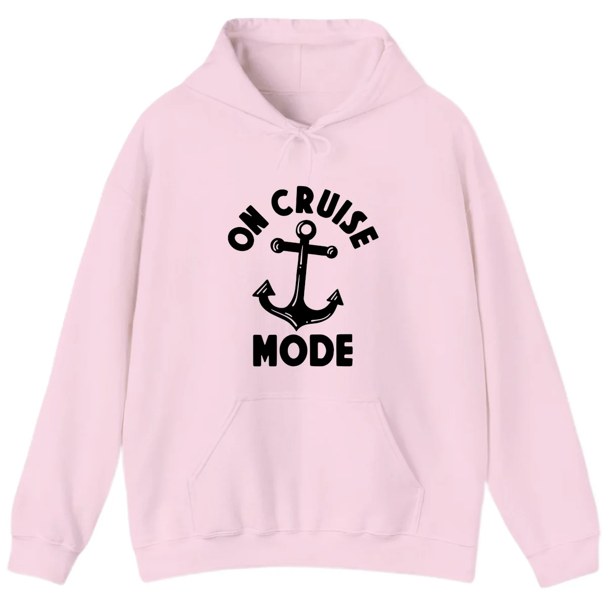 Cruise Mode Anchor Hoodie for Your Vacation in Light Pink