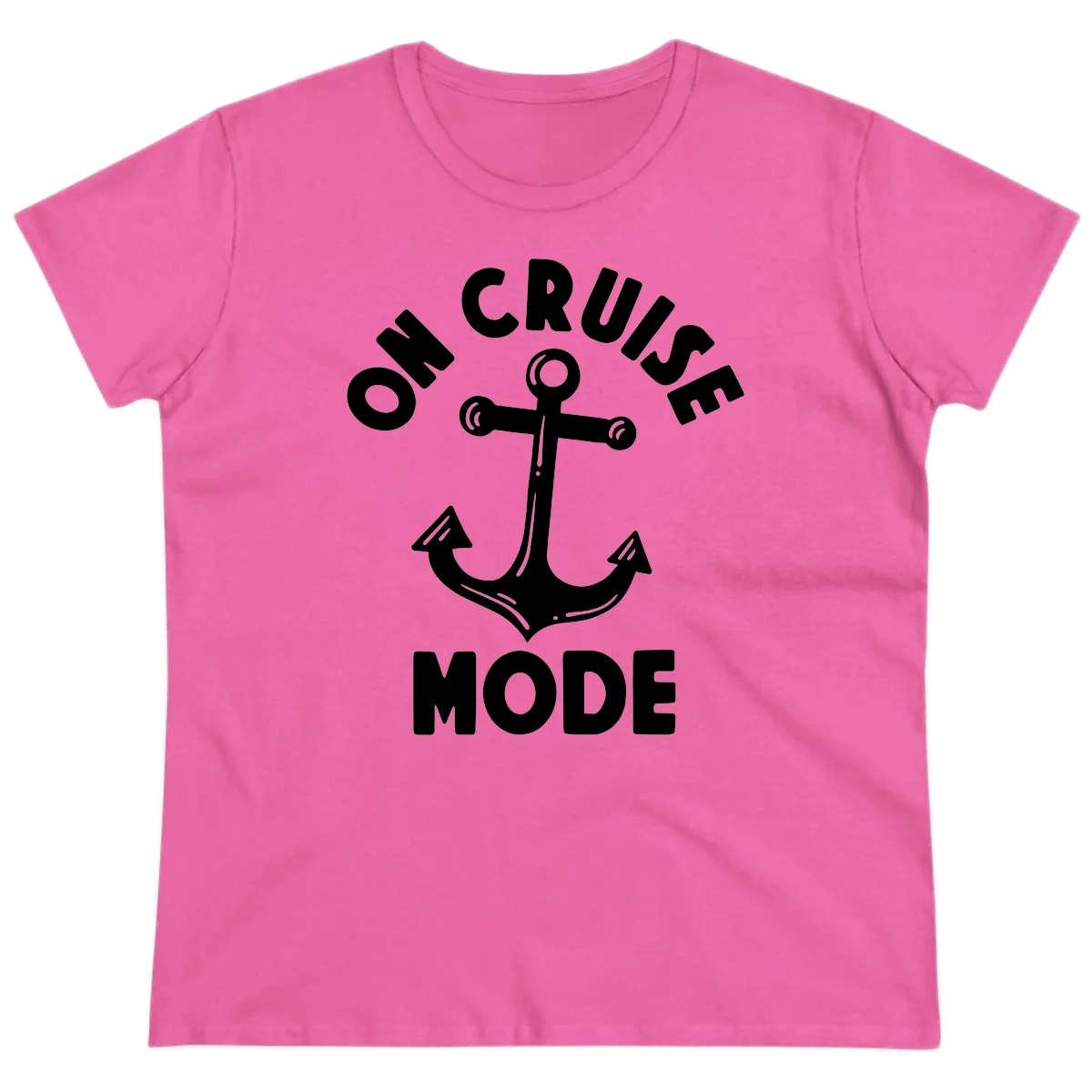 Cruise Mode Anchor Ladies Tee for Your Trip in Azalea